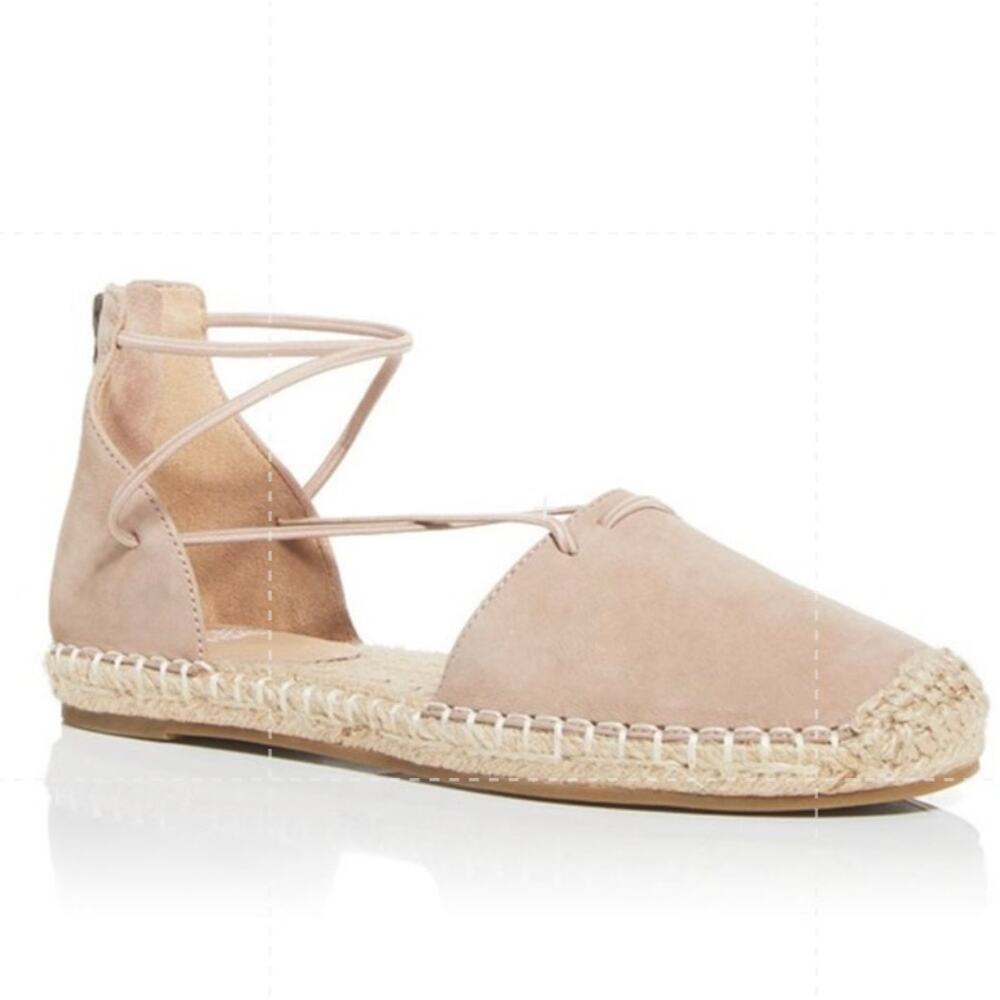 Eileen Fisher Flat Elastic Lace Up Espadrilles Tan Women's Size 5 NWOB